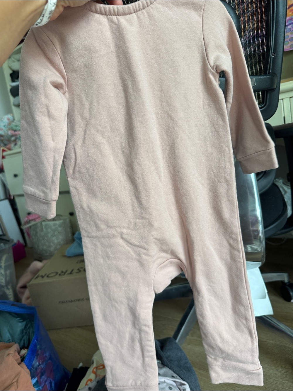 Nordstrom Blush Pink Ruffle-Front Button Romper - Picture 4 of 4